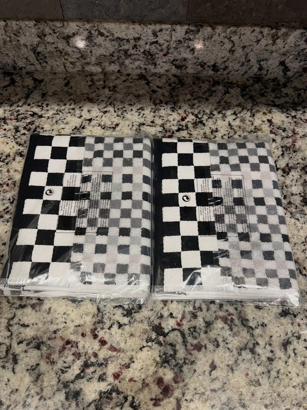 Mackenzie-Childs Micro Check Hand Towels. Set of 2. New in packaging